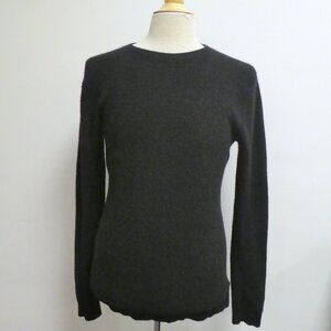 White & Warren black cashmere sweater M thermal crewneck